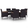 vidaXL Garden Dining Set in Black/Cream White