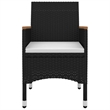 vidaXL Garden Dining Set in Black/Cream White