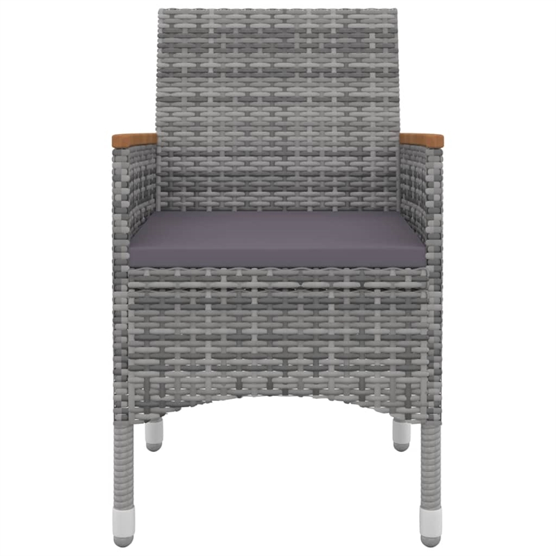 vidaXL Garden Dining Set in Gray/Dark Gray/Black