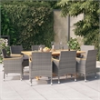vidaXL 9 Piece Patio Dining Set in Gray/Dark Gray