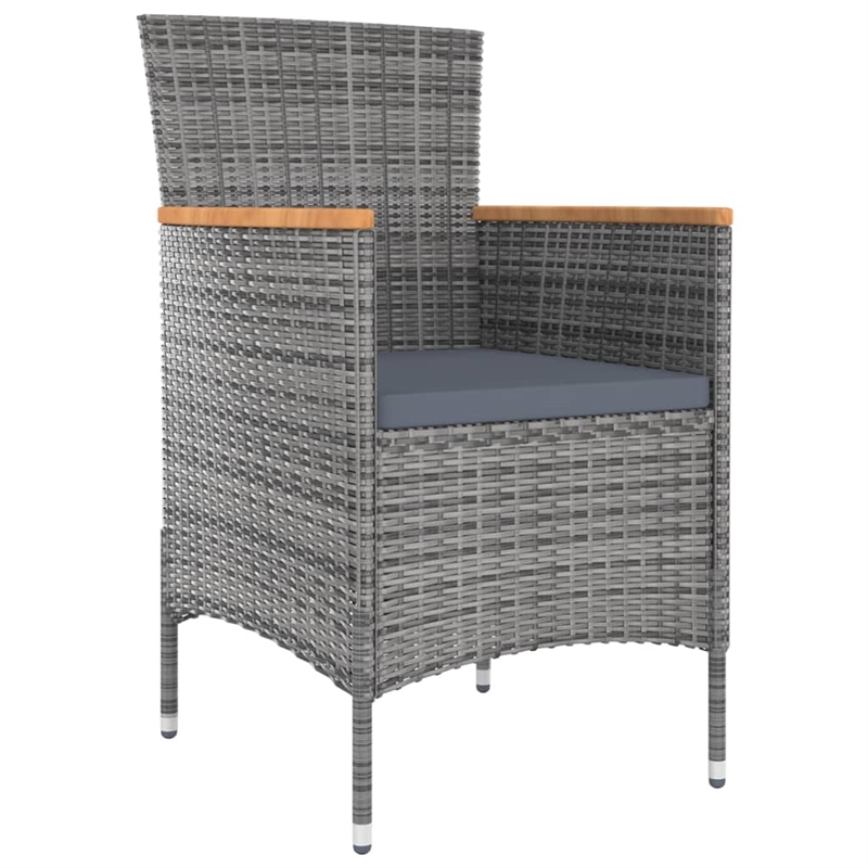 vidaXL 9 Piece Patio Dining Set in Gray/Dark Gray