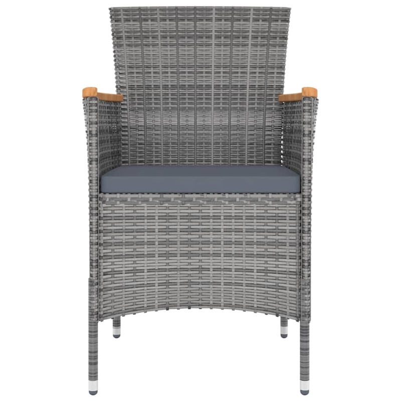 vidaXL 9 Piece Patio Dining Set in Gray/Dark Gray