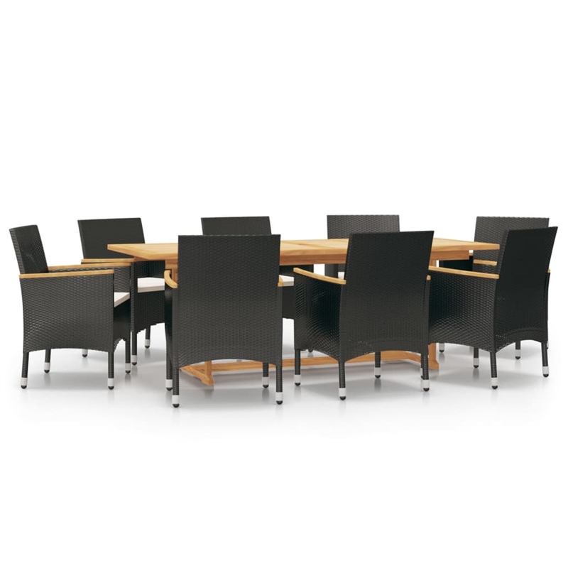 vidaXL Garden Dining Set in Black/Cream White
