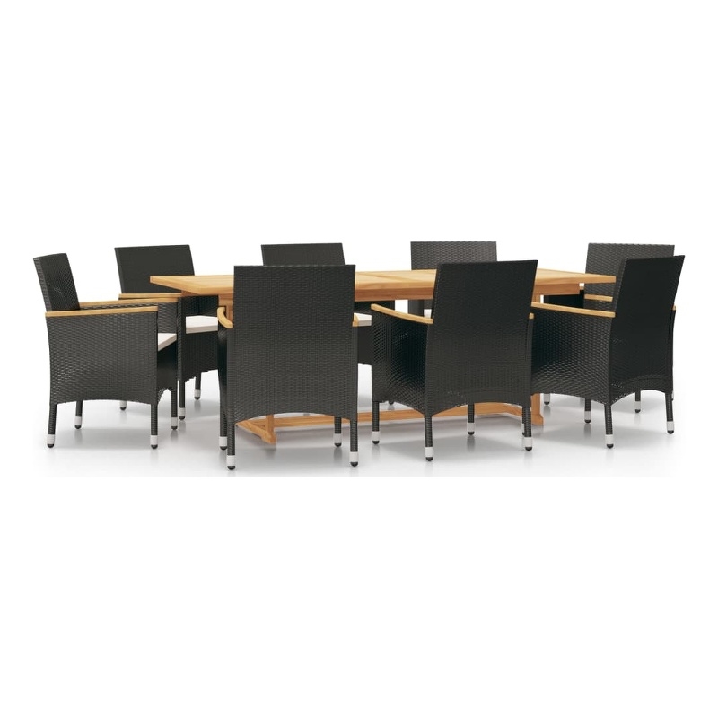 vidaXL Garden Dining Set in Black/Cream White