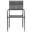 vidaXL PE Rattan & Solid Acacia Wood Medium Outdoor Dining Set in Gray