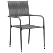 vidaXL PE Rattan & Solid Acacia Wood Medium Outdoor Dining Set in Gray