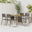 vidaXL PE Rattan & Solid Acacia Wood Medium Outdoor Dining Set in Gray