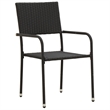vidaXL PE Rattan/Steel/Solid Acacia Wood Outdoor Dining Set in Black