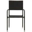 vidaXL PE Rattan/Steel/Solid Acacia Wood Outdoor Dining Set in Black