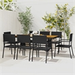 vidaXL PE Rattan/Steel/Solid Acacia Wood Outdoor Dining Set in Black