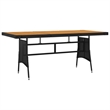 vidaXL PE Rattan/Steel/Solid Acacia Wood Outdoor Dining Set in Black