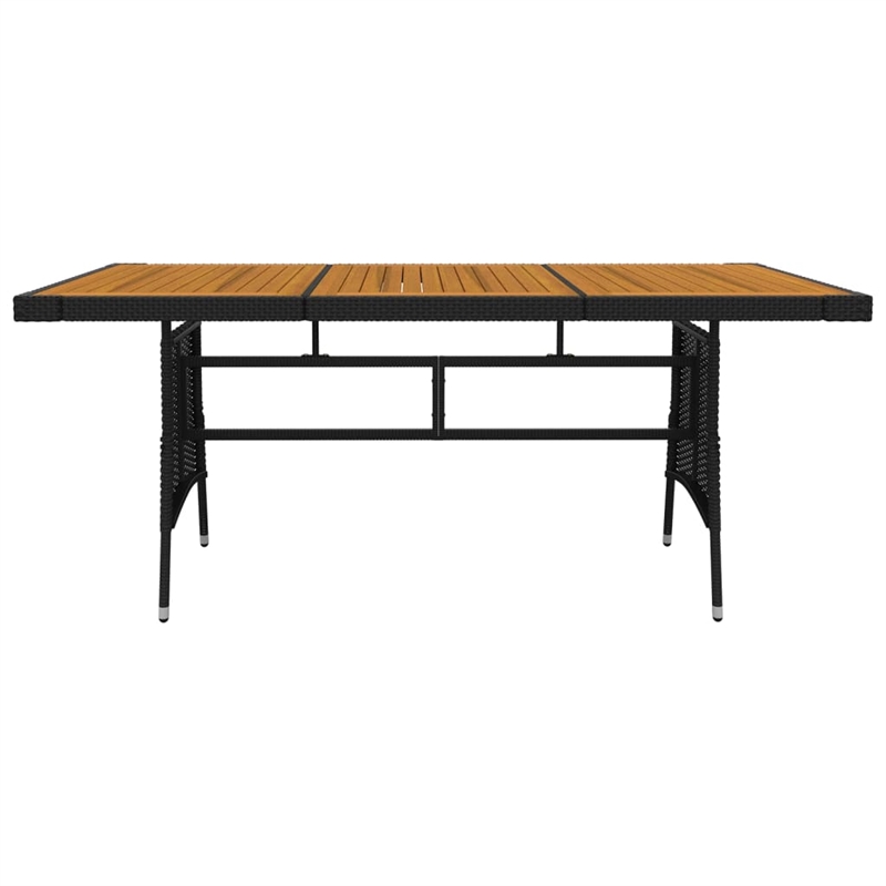 vidaXL PE Rattan/Steel/Solid Acacia Wood Outdoor Dining Set in Black