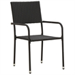 vidaXL PE Rattan/Steel/Solid Acacia Wood Outdoor Dining Set in Black