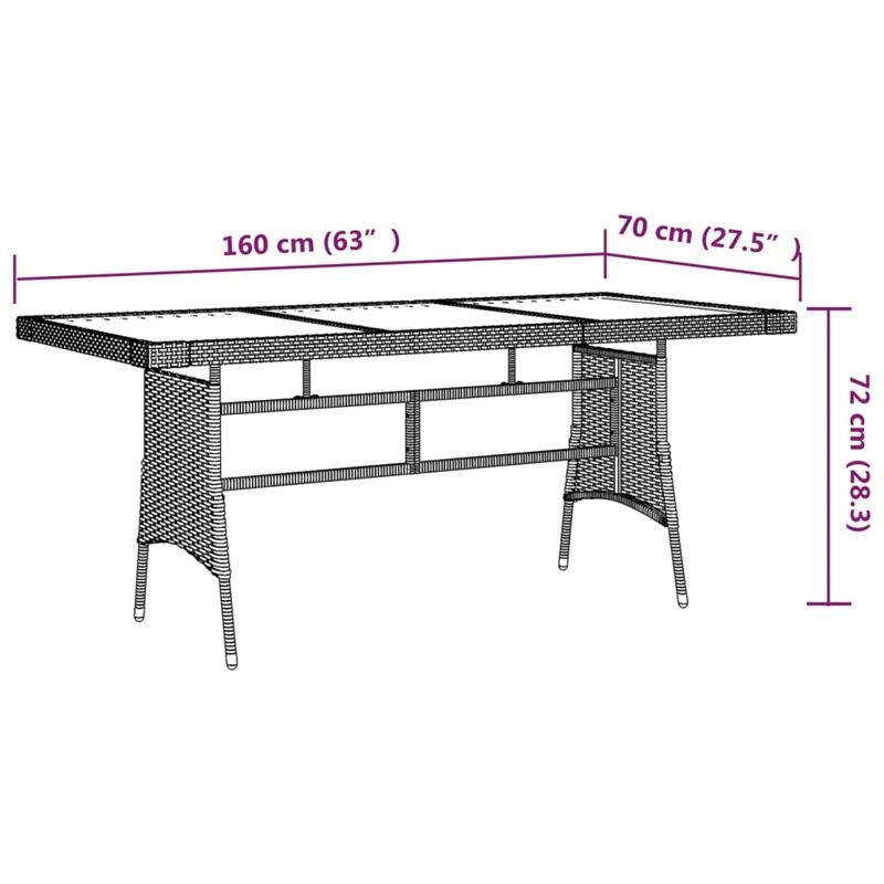 vidaXL PE Rattan/Steel/Solid Acacia Wood Outdoor Dining Set in Black