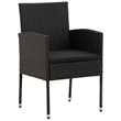 vidaXL PE Rattan/Steel/Solid Acacia Wood Outdoor Dining Set in Black