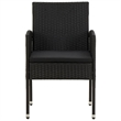 vidaXL PE Rattan/Steel/Solid Acacia Wood Outdoor Dining Set in Black