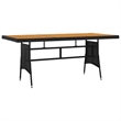 vidaXL PE Rattan/Steel/Solid Acacia Wood Outdoor Dining Set in Black