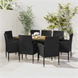 vidaXL PE Rattan/Steel/Solid Acacia Wood Outdoor Dining Set in Black