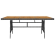 vidaXL PE Rattan & Solid Acacia Wood 7 Piece Outdoor Dining Set in Gray