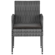 vidaXL PE Rattan & Solid Acacia Wood Large Outdoor Dining Set in Gray