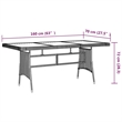 vidaXL PE Rattan & Solid Acacia Wood Large Outdoor Dining Set in Gray