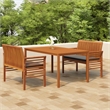 vidaXL Solid Acacia Wood/Polyester Outdoor Dining Set in Dark Gray
