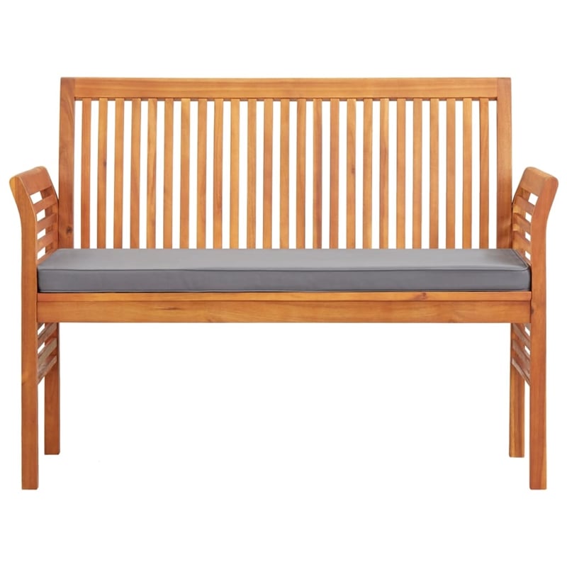 vidaXL Solid Acacia Wood/Polyester Outdoor Dining Set in Dark Gray