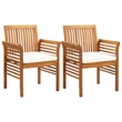 vidaXL Solid Acacia Wood Large Outdoor Dining Set in Brown/Cream