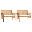 vidaXL Solid Acacia Wood Large Outdoor Dining Set in Brown/Cream