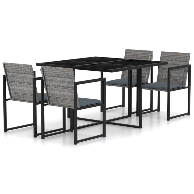 vidaXL Outdoor Dining Set in Gray/Black/Anthracite