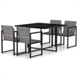 vidaXL Outdoor Dining Set in Gray/Black/Anthracite