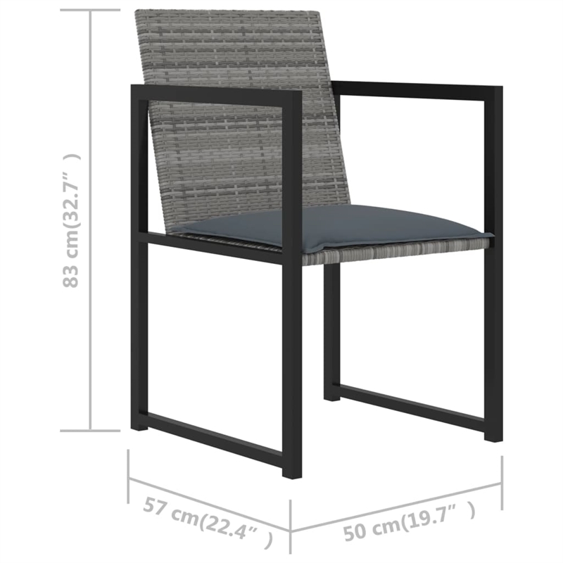 vidaXL Outdoor Dining Set in Gray/Black/Anthracite