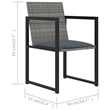 vidaXL Outdoor Dining Set in Gray/Black/Anthracite