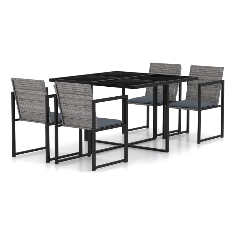 vidaXL Outdoor Dining Set in Gray/Black/Anthracite