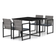 vidaXL Outdoor Dining Set in Gray/Black/Anthracite