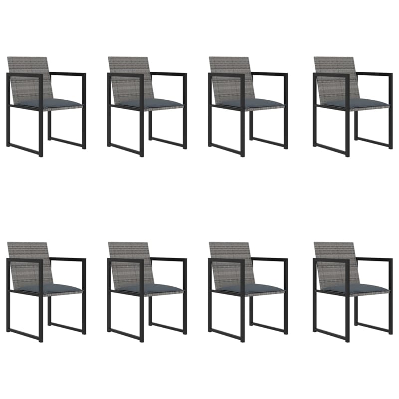 vidaXL 9 Piece Garden Patio Dining Set in Gray
