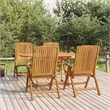 vidaXL Solid Teak Wood Medium Foldable Garden Dining Set Natural/Brown