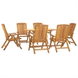 vidaXL Solid Teak Wood Large Foldable Garden Dining Set Natural/Brown