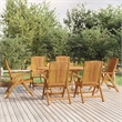 vidaXL Solid Teak Wood Large Foldable Garden Dining Set Natural/Brown