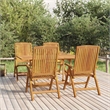 vidaXL Solid Teak Wood Standard Foldable Garden Dining Set in Brown