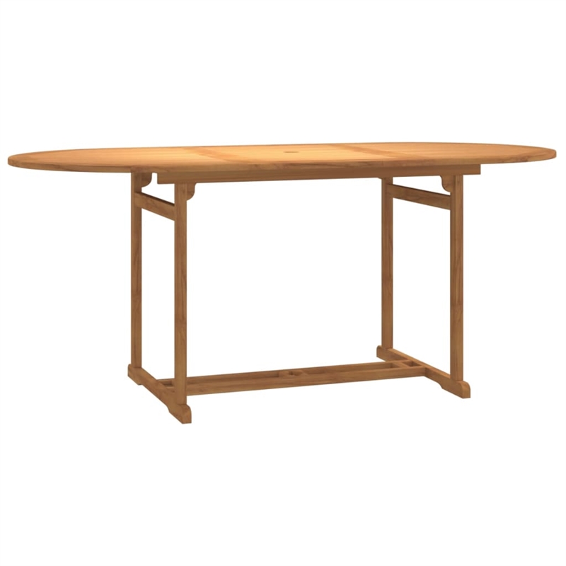 vidaXL Solid Teak Wood 9-Piece Set Foldable Garden Dining Set in Brown