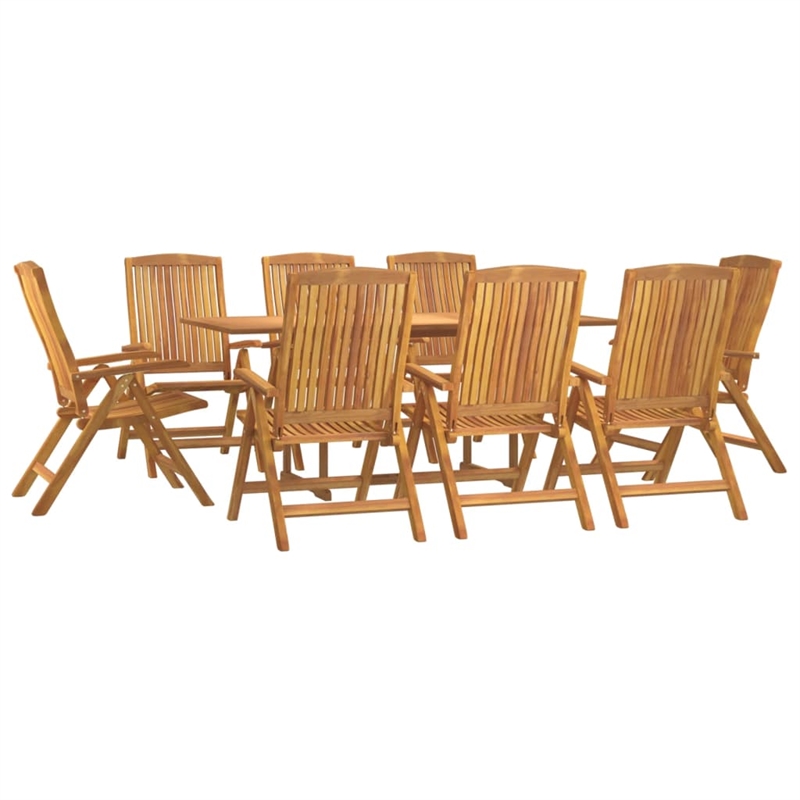 vidaXL Garden Dining Set Natural Teak/Brown