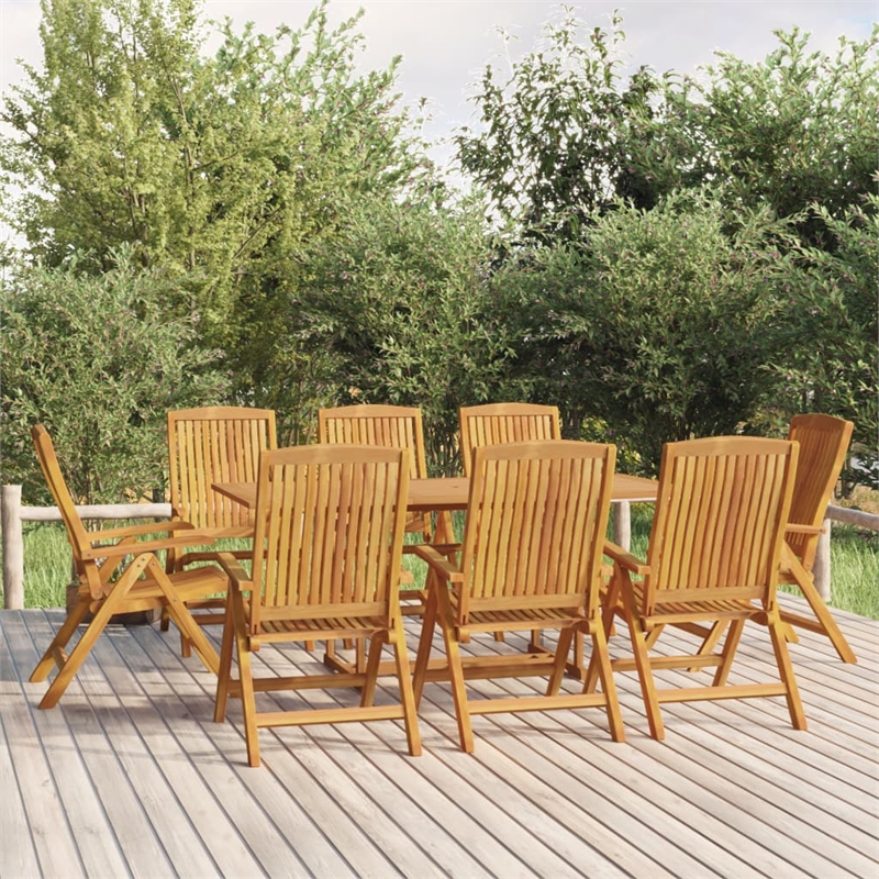 vidaXL Garden Dining Set Natural Teak/Brown
