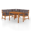 vidaXL Patio Dining Set Natural Wood & in Dark Gray