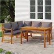 vidaXL Patio Dining Set Natural Wood & in Dark Gray