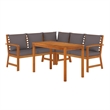 vidaXL Patio Dining Set Natural Wood & in Dark Gray