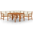 vidaXL Solid Acacia Wood Patio Dining Set Natural/Brown