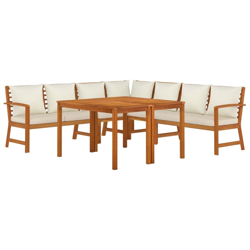 vidaXL Solid Acacia Wood Patio Dining Set Natural/Brown