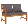 vidaXL Solid Acacia Wood Medium Modular Patio Dining Set in Dark Gray/Brown