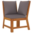 vidaXL Solid Acacia Wood Medium Modular Patio Dining Set in Dark Gray/Brown